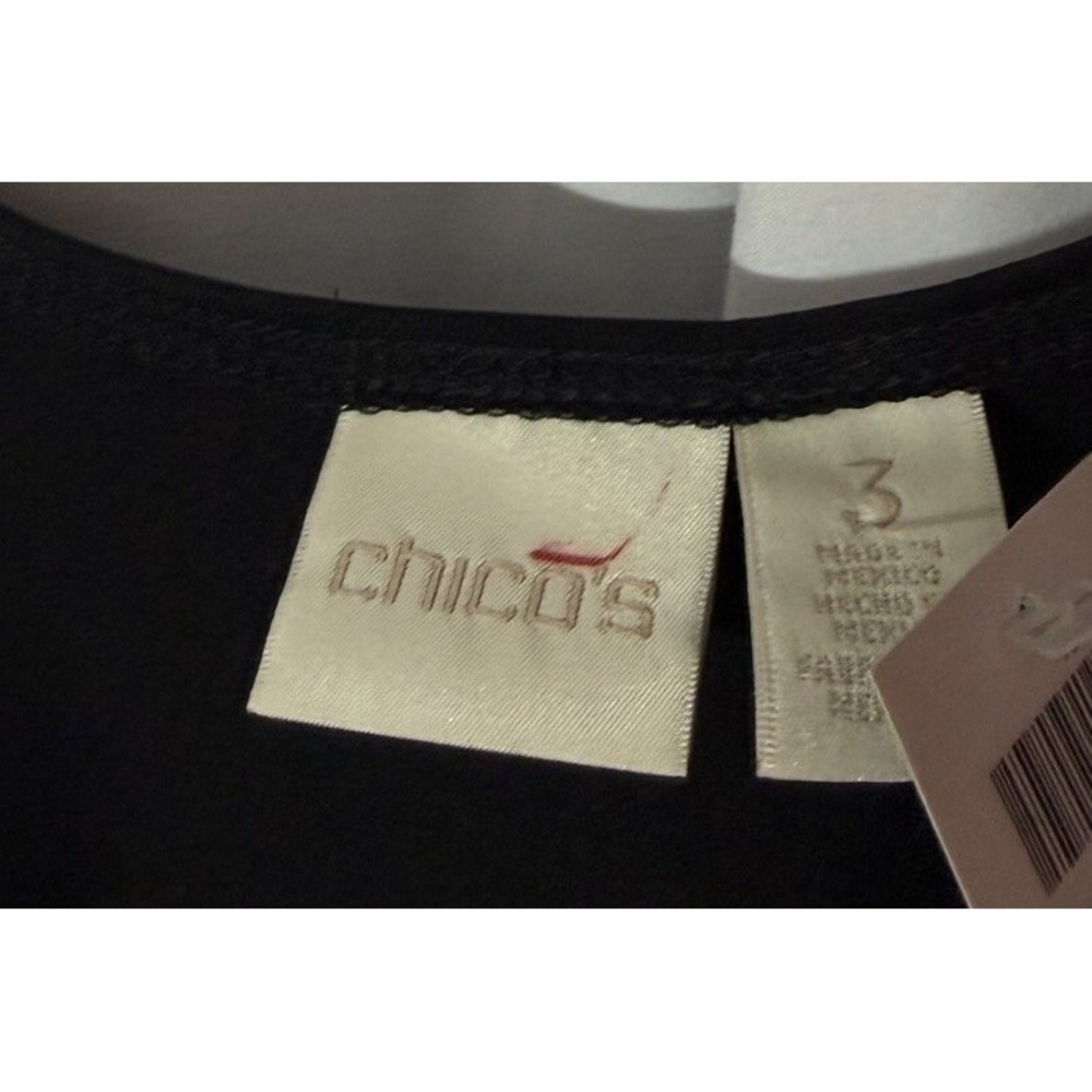 NWT Chicos Womens Microfiber Contemporary Black Tank Top Blouse Shirt 3 (XL) - Picture 6 of 8